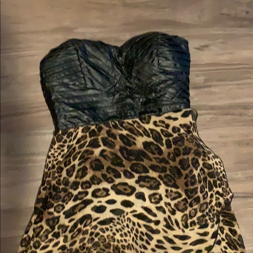 Leather top tube top dress